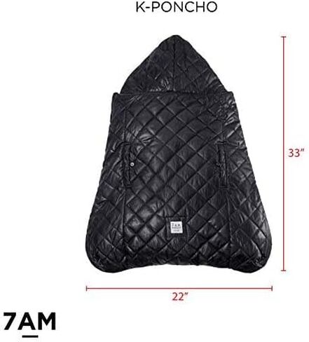 7AM Enfant Baby Carrier Cover - K-Poncho Universal Winter Ultra Soft Plush Lining, Multifunction Stroller & Car Seat Blanket Cover, Water Repellent Bunting Bag for Cold Weather | 0-3T in Kuwait