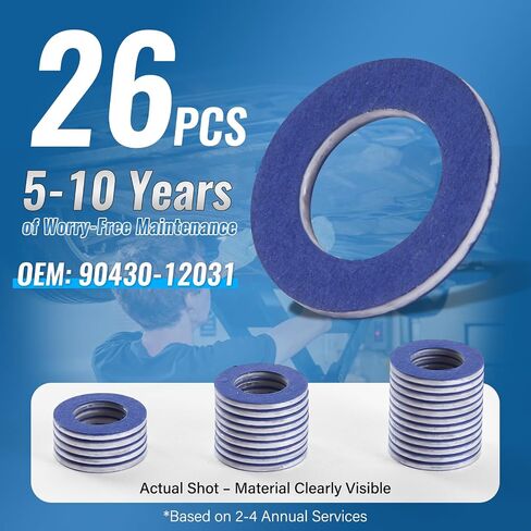 90430-12031 (26PCS) Oil Drain Plug Gasket Washer, Premium Durable Aluminum Crush Washer - Leak-Proof OEM Replacement Fits Toyota/Lexus/Scion in Saudi Arabia