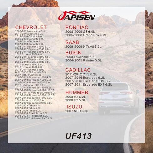 JAPISEN UF413 Ignition Coil Pack - Compatible with 5.3 V8 2007 2008 2009 2010 2011 Chevy Silverado 1500 Avalanche Tahoe Suburban GMC Yukon Sierra Coils 5.3L #12611424 set of 8 in Saudi Arabia