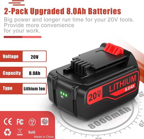 7.5Ah Replacement for Black and Decker 20V Lithium Battery Compatible for Black Decker 20V Battery LBXR20 LBX20 LB20 LB2X4020-OPE LBXR20B-2 LST300 LST220 2Packs in Kuwait