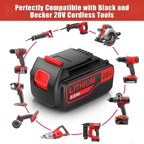 7.5Ah Replacement for Black and Decker 20V Lithium Battery Compatible for Black Decker 20V Battery LBXR20 LBX20 LB20 LB2X4020-OPE LBXR20B-2 LST300 LST220 2Packs in Kuwait