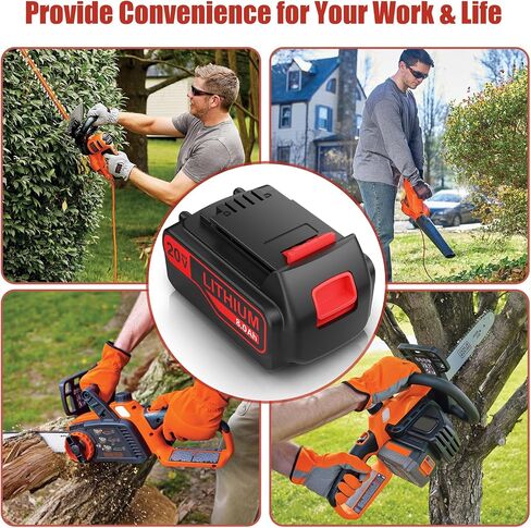 7.5Ah Replacement for Black and Decker 20V Lithium Battery Compatible for Black Decker 20V Battery LBXR20 LBX20 LB20 LB2X4020-OPE LBXR20B-2 LST300 LST220 2Packs in Kuwait