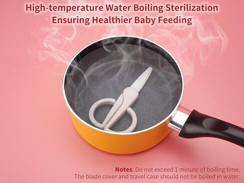 مقص سيراميك لتقطيع طعام الأطفال، مقصات تغذية صحية وآمنة للأطفال خالية من مادة BPA مع قفل أمان، شفرة حماية وحقيبة سفر محمولة - أخضر in Kuwait