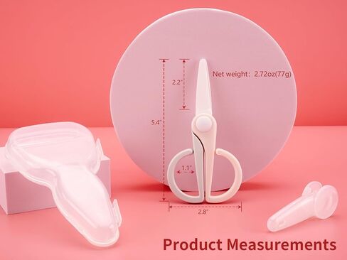 مقص سيراميك لتقطيع طعام الأطفال، مقصات تغذية صحية وآمنة للأطفال خالية من مادة BPA مع قفل أمان، شفرة حماية وحقيبة سفر محمولة - أخضر in Kuwait