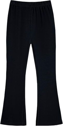 Toddler Girl Flare Pants Leggings for Girls Black Fleece Lined Warm Bell Bottoms Leggings Wide Leg Pants in Kuwait