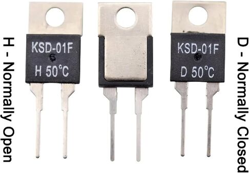 KSD-01F Thermal Switch Temperature Sensor, 1.5A NC/NO, 50°C Thermostat Switch, Electronic Protection Component for Household Appliances (85C Normally Closed D) in Saudi Arabia