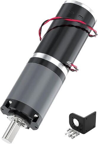 32GP-31ZY High Power DC Planetary Gear Motor, Black and Gray, Carbon Brush Design with Forward Reverse Control, Adjustable Speed Reducer (42RPM 24V Single Motor) in Saudi Arabia