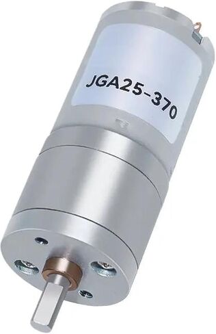 محرك تروس JGA25-370 DC، محرك صغير 6 فولت/12 فولت/24 فولت، مصمم بدقة عالية عزم الدوران، هيكل معدني فضي، تصميم مدمج مع تشغيل هادئ (1360 دورة في الدقيقة 24 فولت) in Saudi Arabia