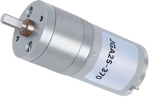 محرك تروس JGA25-370 DC، محرك صغير 6 فولت/12 فولت/24 فولت، مصمم بدقة عالية عزم الدوران، هيكل معدني فضي، تصميم مدمج مع تشغيل هادئ (1360 دورة في الدقيقة 24 فولت) in Saudi Arabia