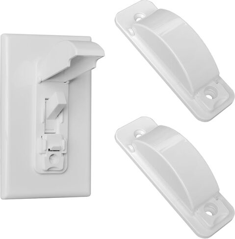 2 Pack Toggle Light Switch Cover Guard, Baby Proof, Clear | Wall Switch Protector, Prevents Accidental On/Off, Protects Circuits from Kids & Pets, Easy Install, Screws Included in Saudi Arabia