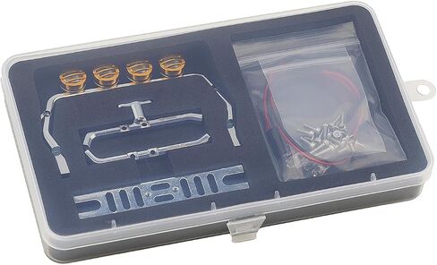 Aluminum Roll Bar with 4 LED Light Bar Roof Lamp Set for 1/18 TRX4M F-150 High Trail Crawler Truck,Chrome in Saudi Arabia