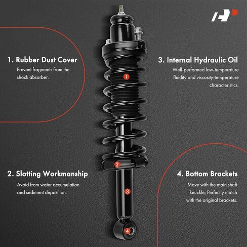 A-Premium Rear Complete Strut and Coil Spring Assembly Compatible with Mitsubishi Outlander Sport 2011-2020, RVR 2011-2020, 2-PC Set in Kuwait