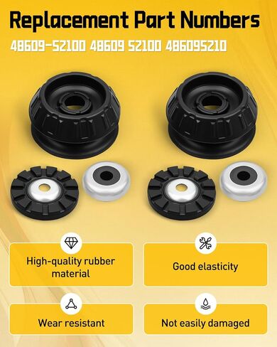 Front Strut Shock Mount Set with Bearing Fit For Scion xD 1.8L 2008-2014, Fit For Toyota Yaris 1.5L 2006-2017, Fit For Toyota Prius C 1.5L 2012-2019 Replace 48609-52100 48609 52100 4860952100, 2Pcs in Saudi Arabia