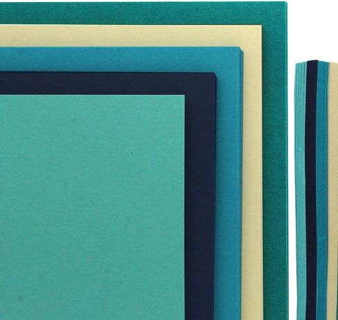 PA Paper Accents Stash Pack Cardstock Pack 12" x 12" Aqua Colored cardstock Paper for Card Making, Scrapbooking, Printing, Quilling and Crafts, 65lb., 40 Pieces in Saudi Arabia