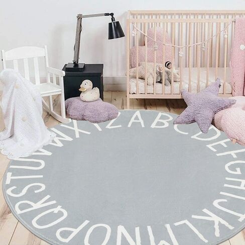 HEBE Kids Play Rug 4'x6' ABC Alphabet Numbers Shapes Educational Kid Area Rug Washable Baby Crawling Mat Non Slip Kid Play Mat Carpet for Girl Boy Bedroom Playroom in Kuwait
