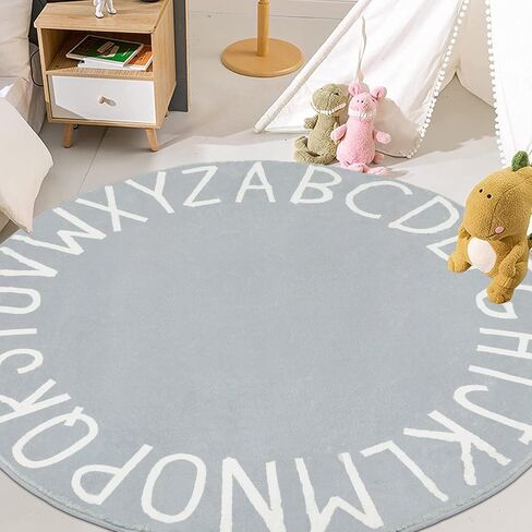 HEBE Kids Play Rug 4'x6' ABC Alphabet Numbers Shapes Educational Kid Area Rug Washable Baby Crawling Mat Non Slip Kid Play Mat Carpet for Girl Boy Bedroom Playroom in Kuwait