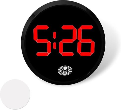Car Digital Clock, Round Touch Screen Display LED Luminous Number Watch, Drop Resistant Waterproof Alloy Clock, Universal Self-Adhesive Decorative Interior for Most Cars Dashboard (Red) in Saudi Arabia