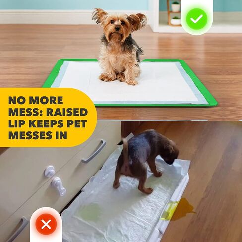 Skywin Dog Puppy Pad Holder Tray - 2 Pack for 24x24 Inches Training Pads - Silicone Wee Wee Pad Holder, No Spill Pee Pad Holder for Dogs, Easy to Clean and Store (Grey) in Saudi Arabia