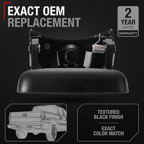Tailgate Handle Bezel Trim - Compatible with 1999-2007 Chevrolet Silverado 1500, Silverado 2500, 01-07 Silverado 3500; 99-07 GMC Sierra 1500, Sierra 2500, 01-07 Sierra 3500 - Black - OEM 15228539 in Saudi Arabia
