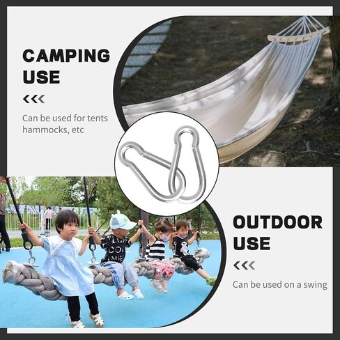 20Pack 4'' Spring Snap Hook, M10 3/8Inch Galvanized Steel Carabiner Clips for Hammock Swing Hammock Gym Outdoor, 770LBS Holding Capacity Metal Spring Clips Link Buckle for Camping Fishing in Saudi Arabia