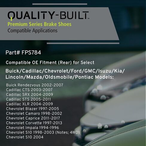 Rear Parking Brake Shoes OE Replacement for 1999-2010 Chevrolet/Dodge/Ford/GMC/Hummer (E-250,E-350,F-250,F-350,H2,Ram 2500,Savana,Sierra,Silverado,Suburban & More) - FPS771 in Saudi Arabia