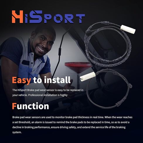 أجهزة استشعار ارتداء وسادة الفرامل الأمامية والخلفية من HiSport 34356792559 و34356792564 متوافقة مع BMW 328i 328i xDrive 335i 335i xDrive 335is 135i 2011-2013، 335d 2011، 128i 2010-2013 in Kuwait