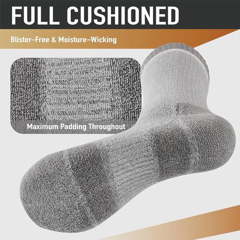 Merino Wool Hiking Crew Socks for Men & Women, Thick Thermal Cushioned Winter Socks, Moisture-Wicking, 3 Pairs in Saudi Arabia