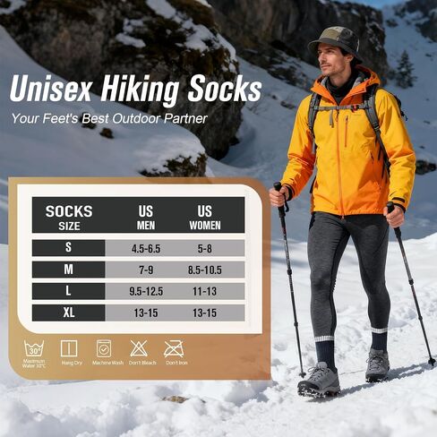 Niorasen Merino Wool Hiking Crew Socks for Men & Women, Thick Cushioned Anti-Blister, Moisture-Wicking, Seamless, 3/5 Pairs in Kuwait