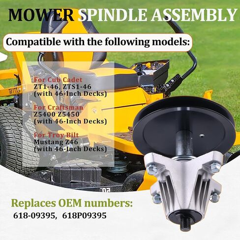 مجموعة عمود الدوران JEENDA 618-09395 618P09395 متوافقة مع Cub Cadet ZT1-46، ZTS1-46 Craftsman Z5400 Z5450 Troy Bilt Mustang Z46 46 بوصة in Kuwait