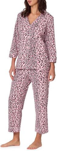 Bed Head PJs Womens 3/4 Sleeve Notch Collar & Cropped Pants Sleepwear Pajama Set, Organic Cotton in Saudi Arabia