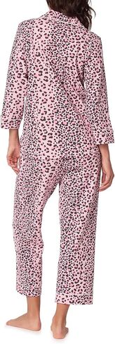 Bed Head PJs Womens 3/4 Sleeve Notch Collar & Cropped Pants Sleepwear Pajama Set, Organic Cotton in Saudi Arabia