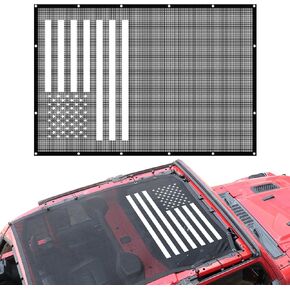Sun Shade Bikini Top for Jeep Wrangler JK & JKU 4-Door 2007-2018,UV Protection & Heat Shield,Wind & Noise Reduction Black Mesh Cover(US Flag) in Saudi Arabia