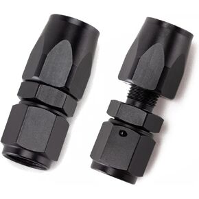 6AN وصلة نهاية خرطوم دوارة مستقيمة لخط غاز زيت الوقود المضفر CPE، نهاية خرطوم 6 تركيبات ألومنيوم أسود (قطعتان) in Kuwait