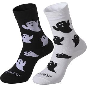 SherryDC Men's Halloween Pumpkins Bats Novelty Fun Crew Length Casual Dress Socks 2-Pack in Saudi Arabia