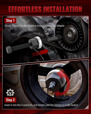 Harmonic Balancer Installer Set, Long Reach Crank Pulley Underdrive Pulley Damper Installation Tool Kit for Balancer Pulleys in Saudi Arabia