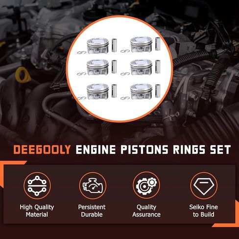 06M107065AB 6pcs Engine Pistons Ring Sets Fit for Touareg Audi S4 B9 S5 A6 A7 A8 Q7 SQ5 3.0 TFSI V6 DOHC 24V EA839 Replace for 06M107066AB 06M198151 079311327A in Kuwait