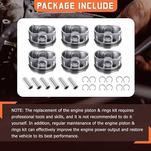 06M107065AB 6pcs Engine Pistons Ring Sets Fit for Touareg Audi S4 B9 S5 A6 A7 A8 Q7 SQ5 3.0 TFSI V6 DOHC 24V EA839 Replace for 06M107066AB 06M198151 079311327A in Kuwait