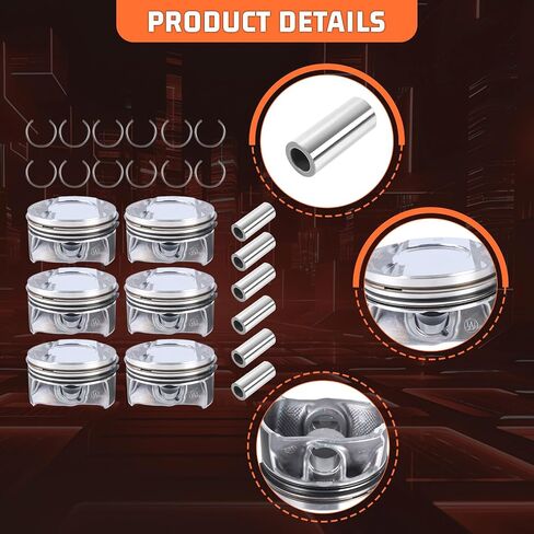 06M107065AB 6pcs Engine Pistons Ring Sets Fit for Touareg Audi S4 B9 S5 A6 A7 A8 Q7 SQ5 3.0 TFSI V6 DOHC 24V EA839 Replace for 06M107066AB 06M198151 079311327A in Kuwait