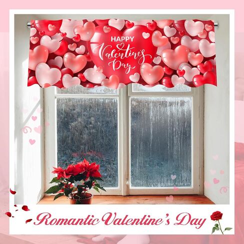 Preboun 3 Pack Valentine's Day Gnomes Windows Valances St. Patrick's Day Easter Window Toppers Valances for Kitchen Bedroom Living Room, 55 x 15.7 Inch in Kuwait