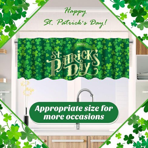 Preboun 3 Pack Valentine's Day Gnomes Windows Valances St. Patrick's Day Easter Window Toppers Valances for Kitchen Bedroom Living Room, 55 x 15.7 Inch in Kuwait