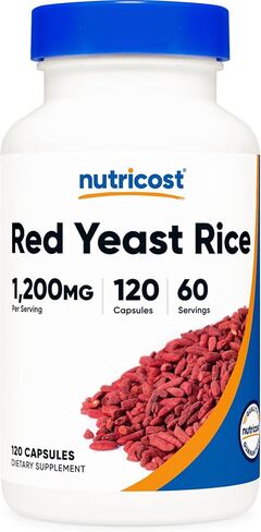 Nutricost Red Yeast Rice 1200mg, 120 Capsules - 60 Serv, Veggie Caps, Non-GMO, Gluten Free in Saudi Arabia