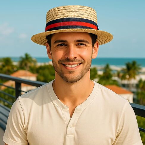 Straw Boater Hat Women Men Skimmer Hat Wide Brim Amish Hat Christmas Costume Handmade Natural Straw Hat in Saudi Arabia