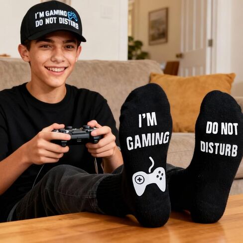 Gamer Gifts,Socks Beanie Hat Baseball Cap, Valentines Day Gifts for Teen Boys Men Teenagers Kids Him in Kuwait