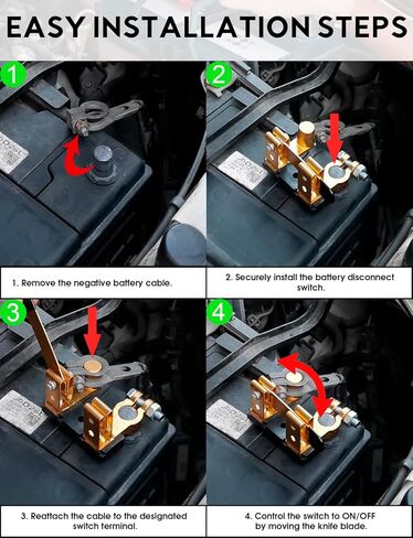 مفتاح فصل البطارية السريع 12 فولت 24 فولت - مفتاح قتل بطارية شفرة سكين 250 أمبير للسيارة البحرية RV التقاطات والقوارب ATV، مفتاح إيقاف بطاريات البريد العلوي، مفاتيح إيقاف عزل الطاقة (سلبية، عمودية) in Kuwait