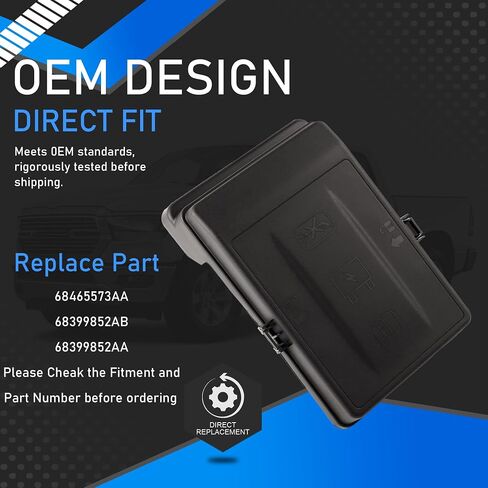 68465573AA Fuse Box Cover Compatible with 2019-2024 Ram 1500 Replaces 68399852AB 68399852AA in Saudi Arabia