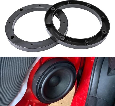 Hovom 2PCS Car Speaker Spacers, 6.5" Plastic Speaker Spacer Rings, 6.5 Inch Car Door Speakers Mounting Ring Spacer Adapter, Round Subwoofer Loudspeaker Spacers for Cars SUVs Trucks (6.5 Inch) in Saudi Arabia