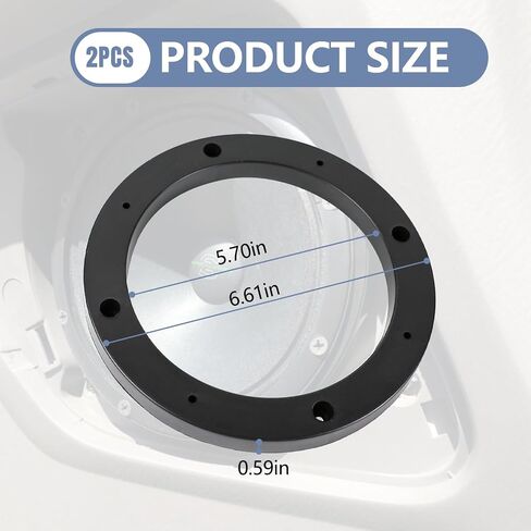 Hovom 2PCS Car Speaker Spacers, 6.5" Plastic Speaker Spacer Rings, 6.5 Inch Car Door Speakers Mounting Ring Spacer Adapter, Round Subwoofer Loudspeaker Spacers for Cars SUVs Trucks (6.5 Inch) in Saudi Arabia