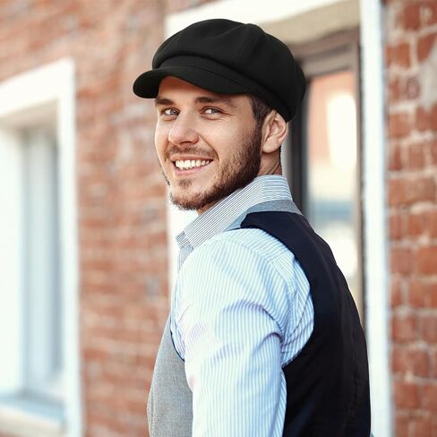 3 Pieces Newsboy Cap Adjustable Visor Beret Soft 8 Panel Vintage Cabbie Hat Octagonal Cap in Saudi Arabia