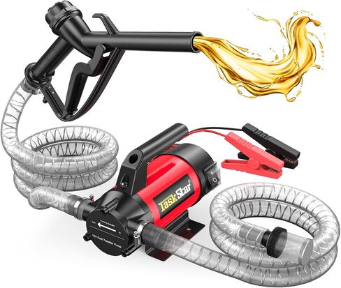 Fuel Transfer Pump Kit: 12V 13GPM Electric Diesel Transfer Pump with Fuel Nozzle & Hoses for Diesel Kerosene Transformer Oil, Protable Self-Priming Pump for Home Business Farm in Kuwait