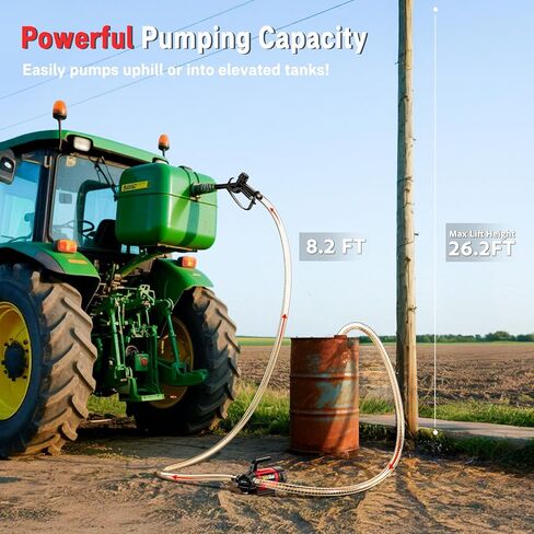 Fuel Transfer Pump Kit: 12V 13GPM Electric Diesel Transfer Pump with Fuel Nozzle & Hoses for Diesel Kerosene Transformer Oil, Protable Self-Priming Pump for Home Business Farm in Kuwait